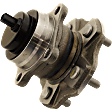 Rear, Driver or Passenger Side Wheel Hub, 5 Lugs, With Bearing, With Sensor