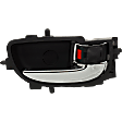 Front Or Rear, Passenger Side Chrome Lever with Black Bezel Interior Door Handle