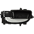 2014 Toyota Prius C Three - Front or Rear, Driver Side Chrome Lever with Black Bezel Interior Door Handle, Without Door Lock Hole, For Models Without Chrome Insert/Trim