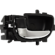 2014 Toyota Prius C Three - Front or Rear, Driver Side Chrome Lever with Black Bezel Interior Door Handle, Without Door Lock Hole, For Models Without Chrome Insert/Trim