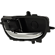2014 Toyota Prius C Three - Front or Rear, Driver Side Chrome Lever with Black Bezel Interior Door Handle, Without Door Lock Hole, For Models Without Chrome Insert/Trim