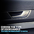 2014 Toyota Prius C Three - Front or Rear, Driver Side Chrome Lever with Black Bezel Interior Door Handle, Without Door Lock Hole, For Models Without Chrome Insert/Trim