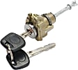 Front, Passenger Side Door Lock Cylinder, Chrome, with Keys, Gas Engine