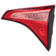 Passenger Side, Inner Tail Light, with Bulb, Halogen, Clear and Red Lens