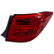 Passenger Side, Outer Tail Light, with Bulb, Halogen, Clear and Red Lens, Except CE/L/LE/LE Eco Models, CAPA CERTIFIED