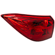Driver Side, Outer Tail Light, with Bulb, Halogen, Clear and Red Lens, Except CE/L/LE/LE Eco Models, CAPA CERTIFIED