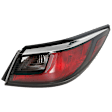 Passenger Side, Outer Tail Light, with Bulb, Halogen, Clear and Red Lens