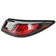 Passenger Side, Outer Tail Light, with Bulb, Halogen, Clear and Red Lens
