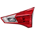 Passenger Side, Inner Tail Light, with Bulb, Halogen, Clear and Red Lens