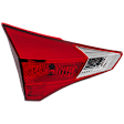 Driver Side, Inner Tail Light, with Bulb, Halogen, Clear and Red Lens, CAPA CERTIFIED