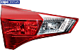 Driver Side, Inner Tail Light, with Bulb, Halogen, Clear and Red Lens, CAPA CERTIFIED