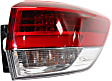 Passenger Side, Outer Tail Light, with Bulb, LED, Clear and Red Lens, CAPA CERTIFIED
