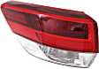 Driver Side, Outer Tail Light, with Bulb, LED, Clear and Red Lens
