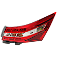 Passenger Side, Outer Tail Light, with Bulb, Halogen, Clear and Red Lens