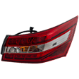 Passenger Side, Outer Tail Light, with Bulb, Halogen, Clear and Red Lens, CAPA CERTIFIED