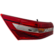 Driver Side, Outer Tail Light, with Bulb, Halogen, Clear and Red Lens, CAPA CERTIFIED