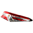 Passenger Side, Outer Tail Light, with Bulb, Halogen, Red Lens, CAPA CERTIFIED