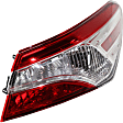 Passenger Side, Outer Tail Light, without Bulb, Halogen, Red Lens, LE Model, CAPA Certified