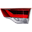 Passenger Side, Inner Tail Light, with Bulb, Halogen, Clear and Red Lens