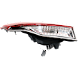 Passenger Side, Inner Tail Light, with Bulb, Halogen, Clear and Red Lens