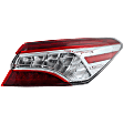 Passenger Side, Outer Tail Light, with Bulb, LED, Clear and Red Lens