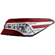 Passenger Side, Outer Tail Light, with Bulb, LED, Clear and Red Lens