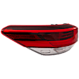 Driver Side, Outer Tail Light, with Bulb, LED, Clear and Red Lens