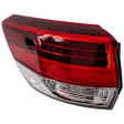 Driver Side, Outer Tail Light, with Bulb, LED, Clear and Red Lens