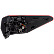 Driver Side, Outer Tail Light, with Bulb, LED, Clear and Red Lens