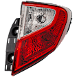 Passenger Side, Outer Tail Light, without Bulb, Halogen, Clear and Red Lens, 4 Cyl., 2.0L Engine