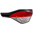Passenger Side, Inner Tail Light, without Bulb, Halogen, Clear and Red Lens, CAPA CERTIFIED