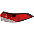 Passenger Side, Outer Tail Light, without Bulb, Halogen, Clear and Red Lens, CAPA Certified