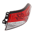 Passenger Side, Outer Tail Light, without Bulb, Halogen, Clear and Red Lens, CAPA Certified