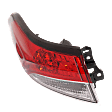 Driver Side, Outer Tail Light, without Bulb, Halogen, Clear and Red Lens, CAPA Certified