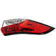 Driver Side, Outer Tail Light, without Bulb, Halogen, Clear and Red Lens, CAPA Certified