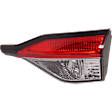 Passenger Side, Inner Tail Light, without Bulb, Halogen, Clear and Red Lens