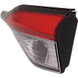 Passenger Side, Inner Tail Light, without Bulb, Halogen, Clear and Red Lens, CAPA CERTIFIED