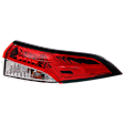 Passenger Side, Outer Tail Light, with Bulb, LED, Clear and Red Lens