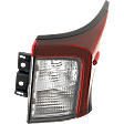 Passenger Side, Outer Tail Light, without Bulb, Halogen, Clear and Red Lens