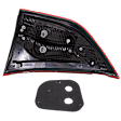 Driver Side, Inner Tail Light, with Bulb, Halogen, Clear and Red Lens