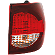 Passenger Side, Outer Tail Light, with Bulb, Halogen, Clear and Red Lens, CAPA CERTIFIED
