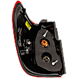 Passenger Side, Outer Tail Light, with Bulb, Halogen, Clear and Red Lens, CAPA CERTIFIED