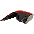 Passenger Side, Outer Tail Light, with Bulb, Halogen, Clear and Red Lens, CAPA CERTIFIED