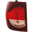Driver Side, Outer Tail Light, with Bulb, Halogen, Clear and Red Lens, CAPA CERTIFIED