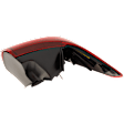 Driver Side, Outer Tail Light, with Bulb, Halogen, Clear and Red Lens, CAPA CERTIFIED