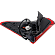 Passenger Side, Outer Tail Light, with Bulb, Halogen/LED Combo, Clear Red Lens