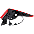 Passenger Side, Outer Tail Light, with Bulb, Halogen/LED Combo, Clear Red Lens