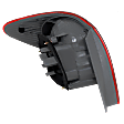 Passenger Side, Outer Tail Light, without Bulb, Halogen, Amber and Red Lens, 4 Cyl., 1.8L Engine