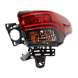 Passenger Side, Outer Tail Light, with Bulb, LED, Clear and Red Lens, CAPA CERTIFIED