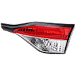 Passenger Side, Inner Tail Light, with Bulb, Halogen, Clear and Red Lens